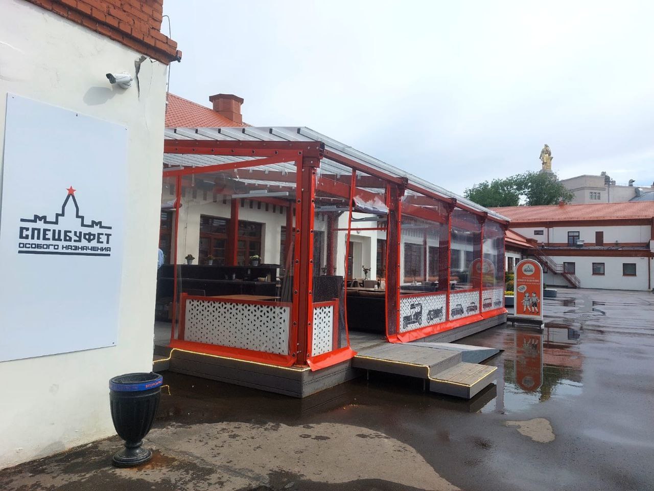 ПВХ шторы для летней террасы кафе в Старой Вичуге